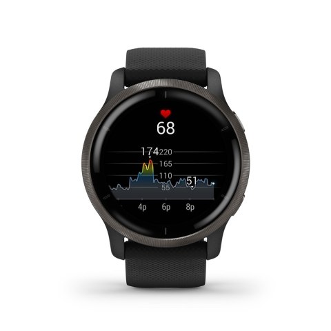 Zegarek Garmin Venu 2 (45 mm) Slate Stainless Steel Bezel / Black Case / Silicone Band Zegarek Garmin Venu 2 (45 mm) Slate Stainless Steel Bezel / Black Case / Silicone Band
