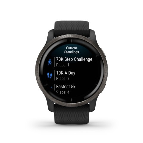 Zegarek Garmin Venu 2 (45 mm) Slate Stainless Steel Bezel / Black Case / Silicone Band Zegarek Garmin Venu 2 (45 mm) Slate Stainless Steel Bezel / Black Case / Silicone Band