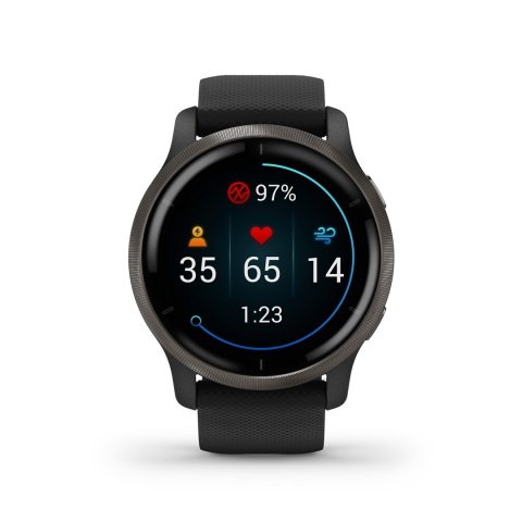 Zegarek Garmin Venu 2 (45 mm) Slate Stainless Steel Bezel / Black Case / Silicone Band Zegarek Garmin Venu 2 (45 mm) Slate Stainless Steel Bezel / Black Case / Silicone Band