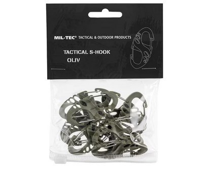 Zestaw karabińczyków Mil-Tec S-Hook - Zielony Zestaw karabińczyków Mil-Tec S-Hook - Zielony