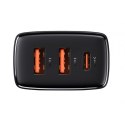 BASEUS ŁADOWARKA SIECIOWA 2XUSB, USB-C (CZARNA)