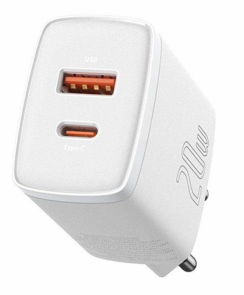 BASEUS ŁADOWARKA SIECIOWA USB, USB-C (BIAŁA) BASEUS ŁADOWARKA SIECIOWA USB, USB-C (BIAŁA)
