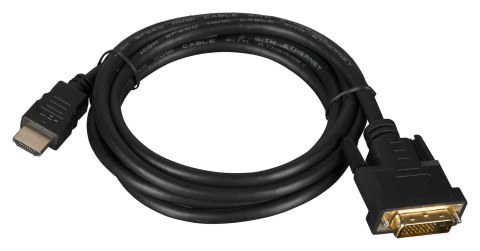 Kabel Lanberg CA-HDDV-20CU-0018-BK (HDMI M - DVI-D (24+1) M; 1,8m; kolor czarny) Kabel Lanberg CA-HDDV-20CU-0018-BK (HDMI M - DVI-D (24+1) M; 1,8m; kolor czarny)