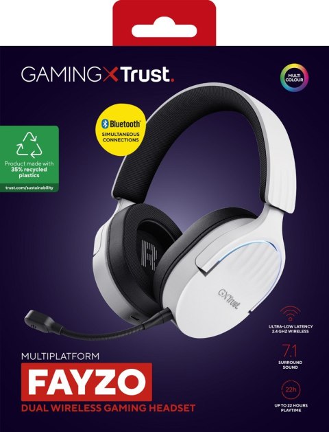 Słuchawki gamingowe Trust GXT 491W FAYZO WIRELESS White Słuchawki gamingowe Trust GXT 491W FAYZO WIRELESS White
