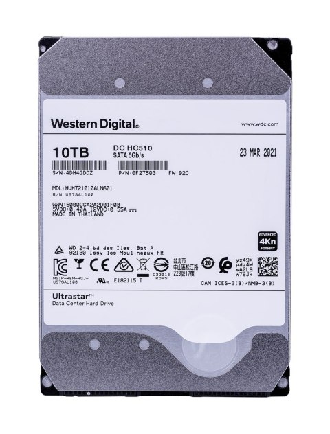Dysk serwerowy HDD Western Digital Ultrastar DC HC510 HE10 (10 TB; 3.5"; SATA; 4KN; SED) (WYPRZEDAŻ) Dysk serwerowy HDD Western Digital Ultrastar DC HC510 HE10 (10 TB; 3.5"; SATA; 4KN; SED) (WYPRZEDAŻ)