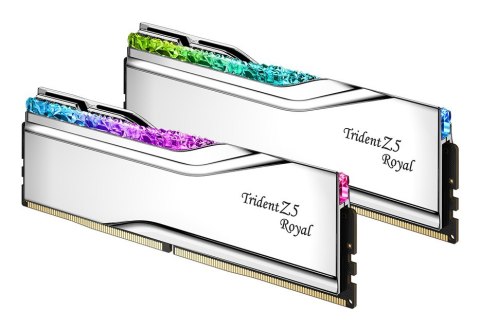 G.SKILL TRIDENT Z5 ROYAL RGB DDR5 2X32GB 6000MHZ CL28 SILVER F5-6000J2836G32GX2-TR5S G.SKILL TRIDENT Z5 ROYAL RGB DDR5 2X32GB 6000MHZ CL28 SILVER F5-6000J2836G32GX2-TR5S