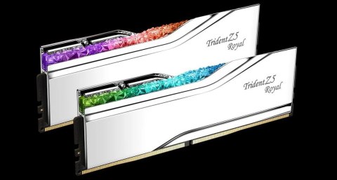 G.SKILL TRIDENT Z5 ROYAL RGB DDR5 2X32GB 6000MHZ CL28 SILVER F5-6000J2836G32GX2-TR5S G.SKILL TRIDENT Z5 ROYAL RGB DDR5 2X32GB 6000MHZ CL28 SILVER F5-6000J2836G32GX2-TR5S