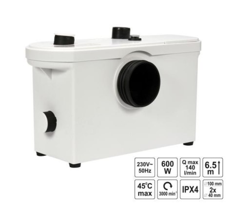 POMPA WC 600W Z ROZDRABNIACZEM POMPA WC 600W Z ROZDRABNIACZEM