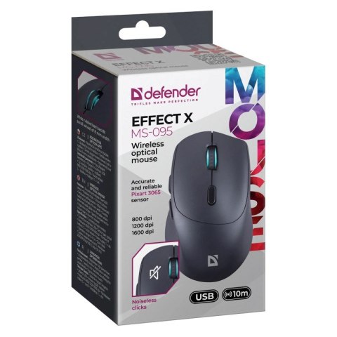 DEFENDER MYSZ EFFECT X MS-095 RF CZARNA 1600dpi 6P DEFENDER MYSZ EFFECT X MS-095 RF CZARNA 1600dpi 6P