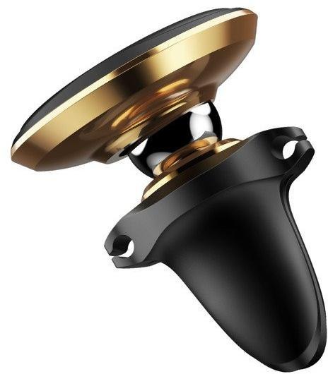 BASEUS Uchwyt samochodowy Baseus Magnetic Air Vent Holder magnetyczny na kratkę nawiewu - czarno-złoty