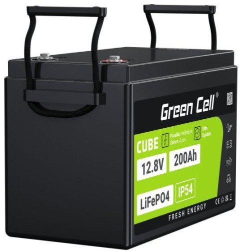 GREEN CELL AKUMULATOR LITOWO-ŻELAZOWO-FOSFORANOWY LiFePO4 Green Cell Cube 12.8V 200Ah LFPGC12V200AH