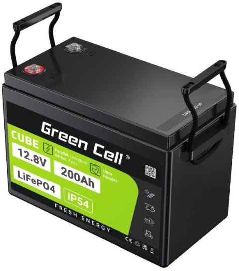 GREEN CELL AKUMULATOR LITOWO-ŻELAZOWO-FOSFORANOWY LiFePO4 Green Cell Cube 12.8V 200Ah LFPGC12V200AH