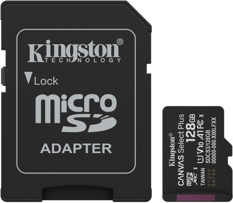 KINGSTON Karta pamięci microSD 128GB Kingston Canvas Select Plus microSDXC C10 UHS-1 128GB