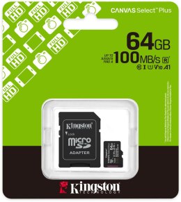 KINGSTON Karta pamięci microSD 64GB Kingston Canvas Select Plus microSDXC C10 UHS-1 64GB