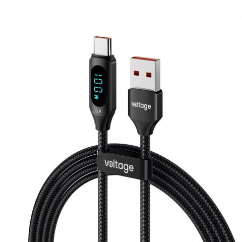 VOLTAGE Kabel USB-A / USB-C Voltage PowerDisplay 66W 100cm czarny