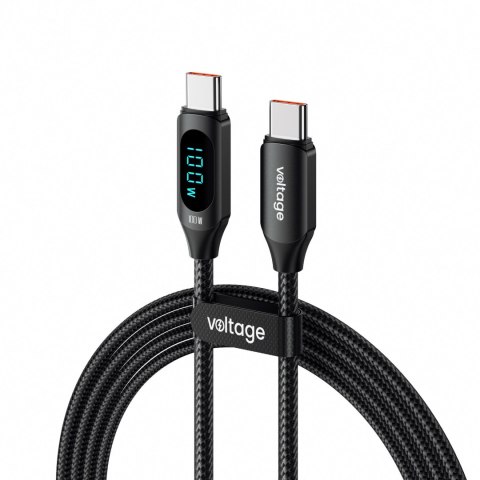 VOLTAGE Kabel USB-C / USB-C Voltage PowerDisplay 100W PD 100cm czarny