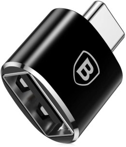 BASEUS Adapter / przejściówka z USB-A (żeński) na USB-C (męski), Baseus Mini, czarny
