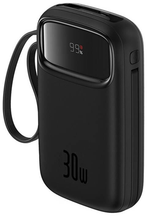 BASEUS Powerbank Baseus QPow 2 10000mAh 30W z 2 wbudowanymi kablami USB-C - czarny