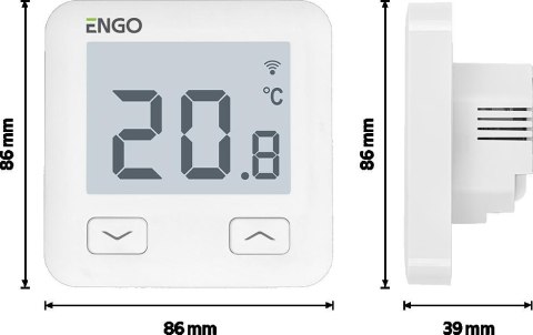 ENGO CONTROLS ENGO Controls E10-W - Regulator temperatury, 230V, biały, Wi-Fi, Internetowy, podtynkowy