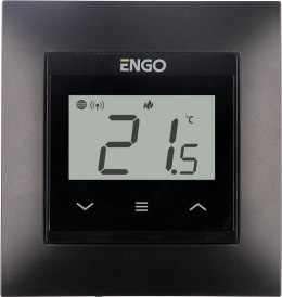 ENGO CONTROLS ENGO Controls E55-B - Regulator temperatury do ramki 55x55, 230V, czarny, Internetowy, Wi-Fi