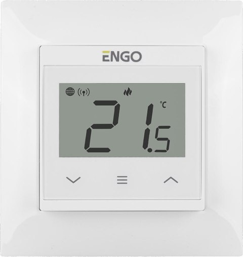 ENGO CONTROLS ENGO Controls E55-W - Regulator temperatury do ramki 55x55, 230V, biały, Internetowy, Wi-Fi
