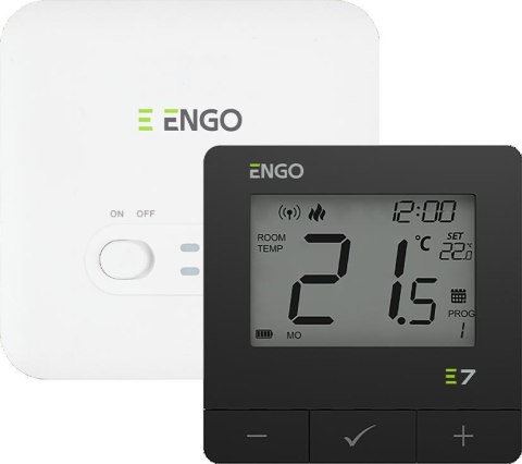 ENGO CONTROLS ENGO Controls E7-RFB - Programowany, bezprzewodowy regulator temperatury, czarny