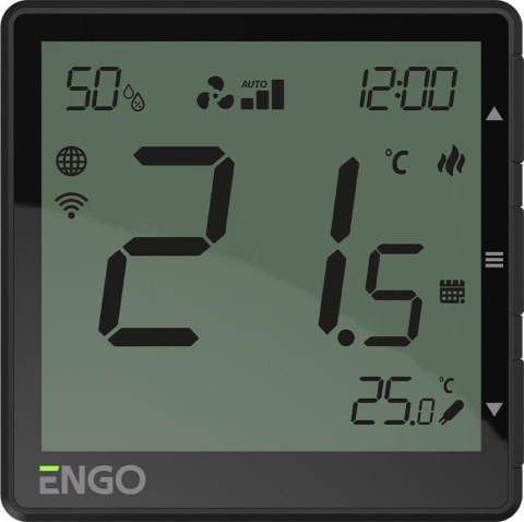 ENGO CONTROLS ENGO Controls EFAN-230B - Regulator klimakonwektorów, 230V, czarny, Internetowy, podtynkowy , Wi-Fi