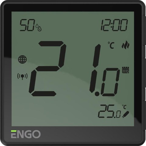 ENGO CONTROLS ENGO Controls EONE-230B - Regulator temperatury, 230V, czarny, Internetowy, podtynkowy, ZigBee
