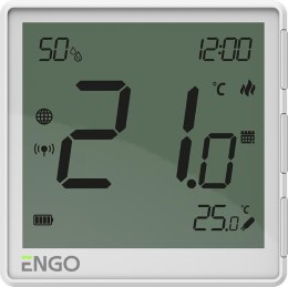 ENGO CONTROLS ENGO Controls EONE-BATW - Regulator temperatury, bateryjny (Li-Ion), biały, Internetowy, akumulatorowy, ZigBee, natynkowy