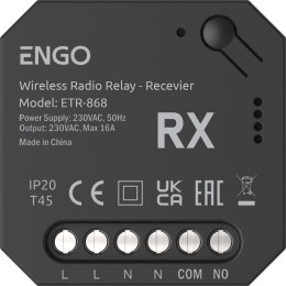 ENGO CONTROLS ENGO Controls ETR-868 - Przekaźnik bezprzewodowy EngoLink, nadajnik+odbiornik sterowany radiowo, 868Mhz, 230V