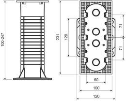KOPOS Puszka elektroinstalacyjne wielokrotna do systemów docieplających KOPOS KEZ-3_KB