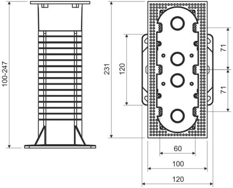 KOPOS Puszka elektroinstalacyjne wielokrotna do systemów docieplających KOPOS KEZ-3_KB