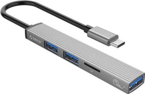 ORICO Orico Hub USB-C 3xport USB-A, czytnik microSD, alu