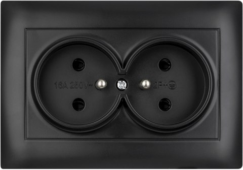 VCX Gniazdo podwójne z uziemieniem VCX WESA LC 16 Czarny