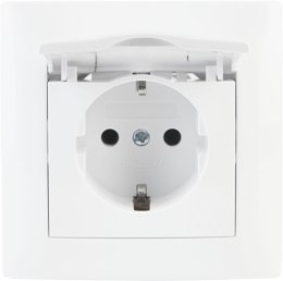 VCX Gniazdo z klapką typ: schuko VCX WESA LC 18 Biały
