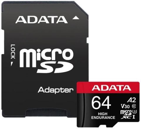 ADATA Adata Karta microSD High Endurance 64GB UHS1 U3 V30 A2 100/80MB/s + Adapter