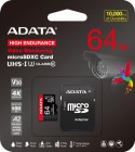 ADATA Adata Karta microSD High Endurance 64GB UHS1 U3 V30 A2 100/80MB/s + Adapter