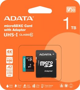 ADATA Adata Karta pamięci microSD Premier Pro 1TB UHS1 U3 V30 100/85 MB/s + adapter