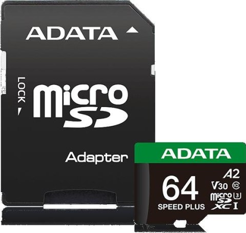 ADATA Adata Karta pamięci microSD Speed Plus 64GB UHS1 U3 V30 A2 160/140 MB/s