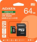 ADATA Adata Karta pamięci microSD Speed Plus 64GB UHS1 U3 V30 A2 160/140 MB/s
