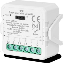 GISE GISE Smart Podwójny moduł przekaźnikowy WiFi | Tuya | GDS-WF