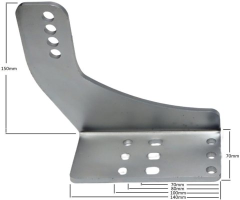 PRESBET Uchwyty MOD.10/90 poza słupek do napędów z otworami 10mm: Beninca, NICE, BFT Athos, DEA itd.