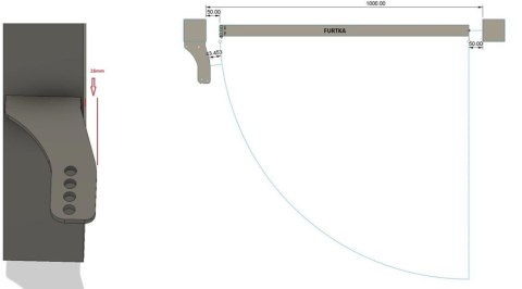 PRESBET Uchwyty MOD.80/10/16 na słupek do napędów z otworami 10mm: Beninca, NICE, BFT Athos, DEA itd.