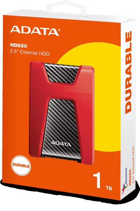 ADATA Adata DashDrive Durable HD650 1TB 2.5'' USB3.0 Czerwony