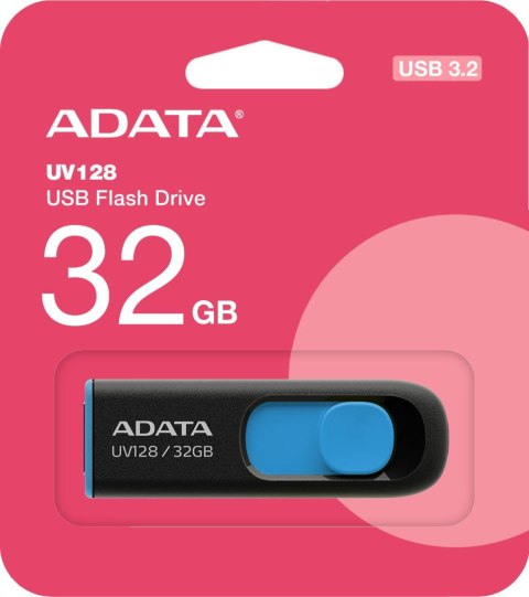 ADATA Adata Pendrive UV128 32GB USB 3.2 Gen1 czarno - niebieski