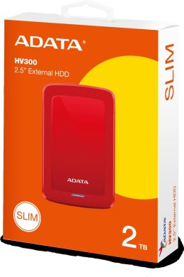 ADATA DYSK ZEWNĘTRZNY ADATA DashDrive HV300 2TB 2.5 USB3.1 Czerwony