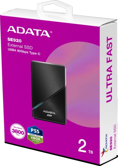 ADATA Dysk SSD Adata SE920 2TB USB4C 3800/3700 MB/s czarny