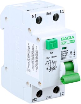 GACIA Wył. róż. z członem nadprądowym B16A,30mA,1P+N typ AC GACIA SL6N 1P+N B16A 30MA,AC