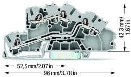 WAGO Złączka szynowa WAGO 2‑piętrowa 2,5mm2 L/L szara 2003‑7642 TOPJOBS 1szt