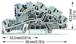 WAGO Złączka szynowa WAGO 3‑pietrowa 4mm2 N/L/PE szara 2003‑7646 TOPJOBS 1szt